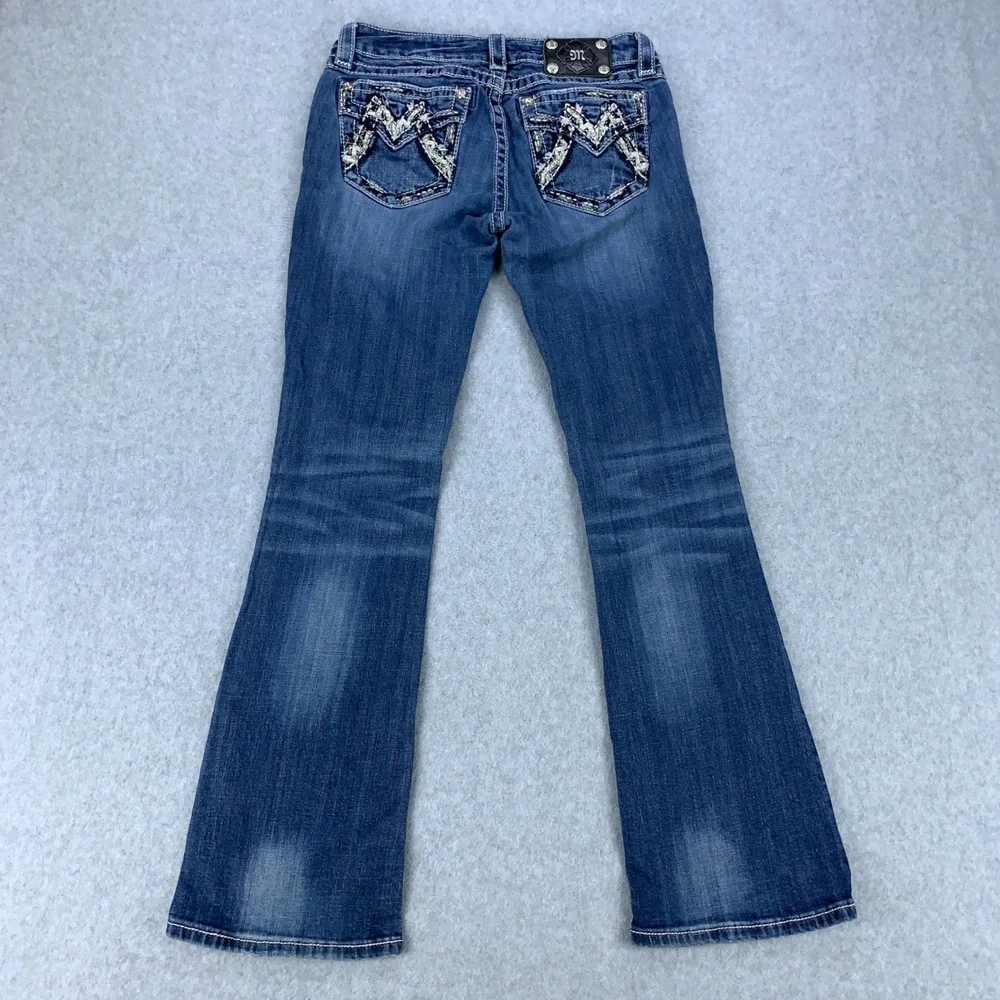 Miss Me Signature Bootcut Jeans Womens 28 Blue Embellished JM1232BV